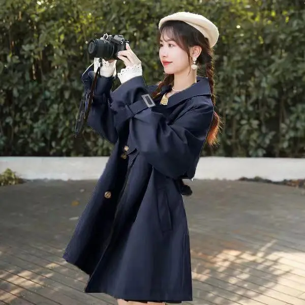 

Женский плащ с цветными блоками, моющий курорт, защита от брызг, приятный для миниатюр, глубокая шнуровка, непромокаемый, монохромный, в китайском стиле