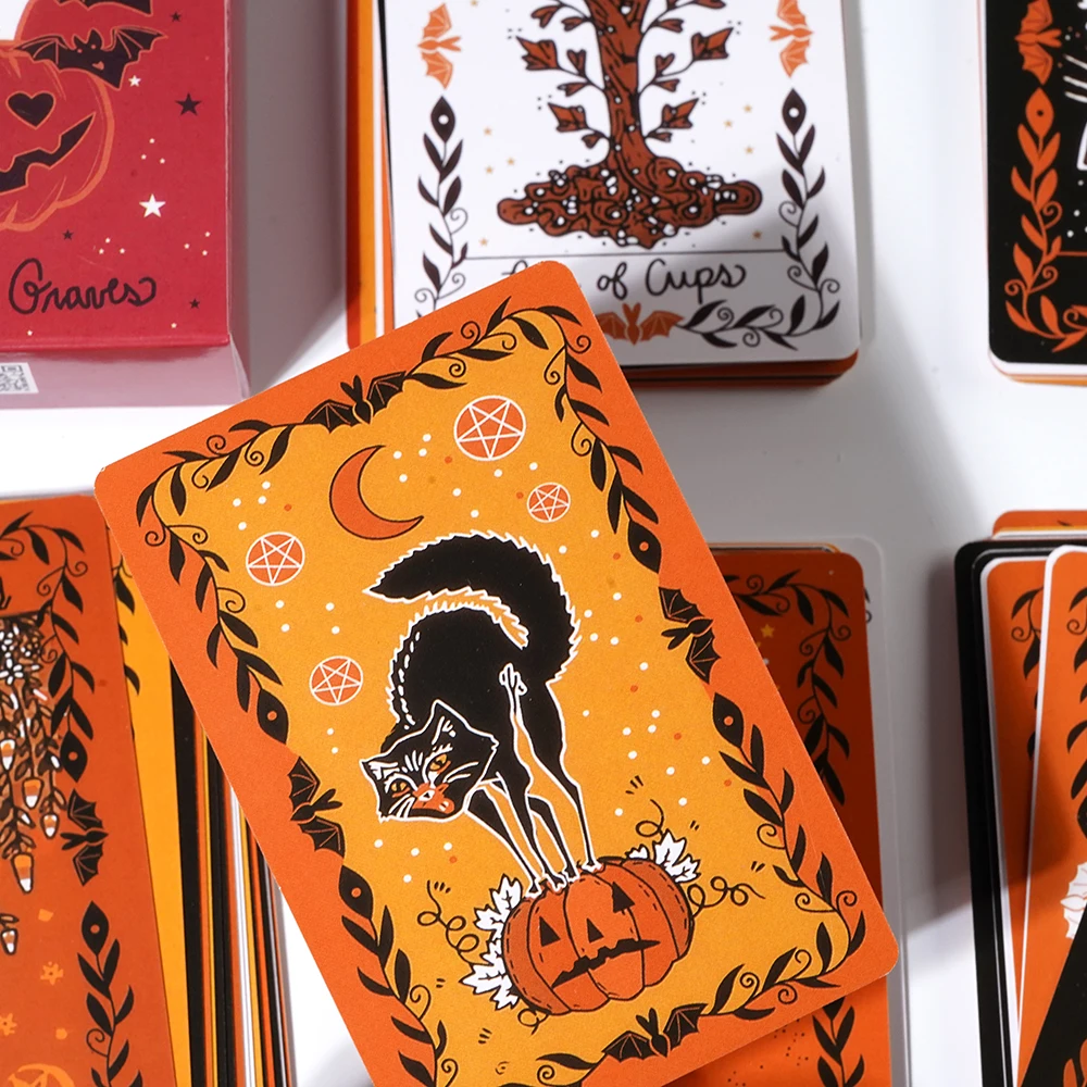 Cartes de Tarot d'halloween 78 complètes, faveur de fête d'halloween, pour débutants, jeu de Divination, pour raconter la Fortune