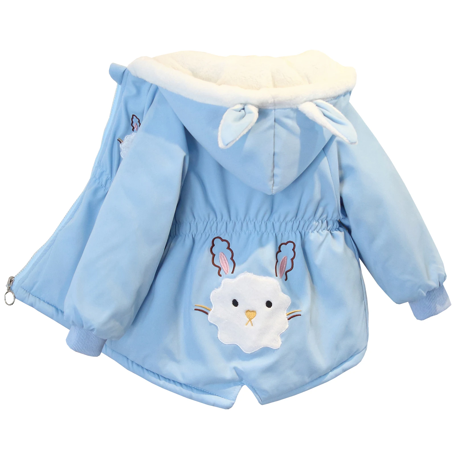 

Toddlers Winter Coat Cartoon Cotton-Padded Boys Girls Puffer Jacket Hooded Windproof Warm Children's Plush Parka Down Outfits