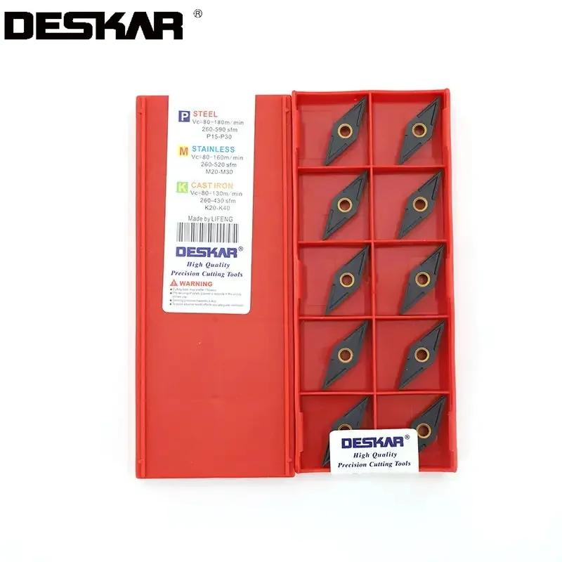 

10pcs Deskar Vnmg160404 Vnmg160408 Vnma160412 Lf3018 Turning Tools Lathe Cutter Cutting Carbide Inserts For Cast Iron