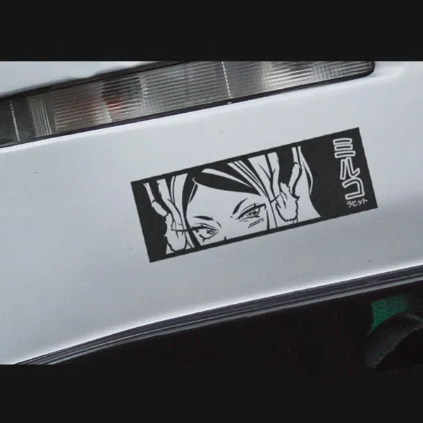 Car Styling Tape Decals for Anime Peeker Rabbit Hero Mirko Sticker Cartoon Auto Window Tail Tape