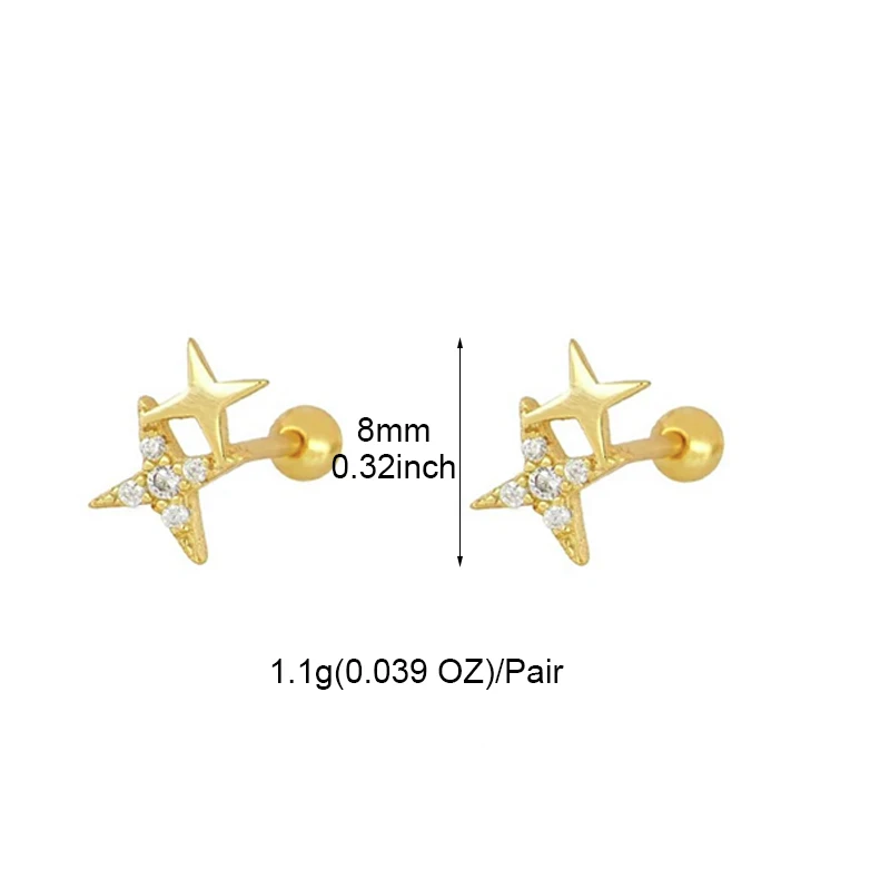 JINFU Gold Plated Hoop Stud Dangle Earrings For CZ Zircon Women Boho Style Piercing Women's Earrings Set 2023 Jewelry Wholesale