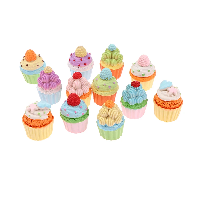 1PC 1/12 Miniature Dollhouse Cupcake Mini Cake Snacks Simulation Cupcakes Modle Pretend Play Doll Food Kitchen Toy Accessories