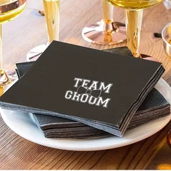 Servilletas de novio del equipo de 20 piezas, decoración de boda, compromiso, despedida de soltera, almuerzo, mesa de cena, ajuste de lugar