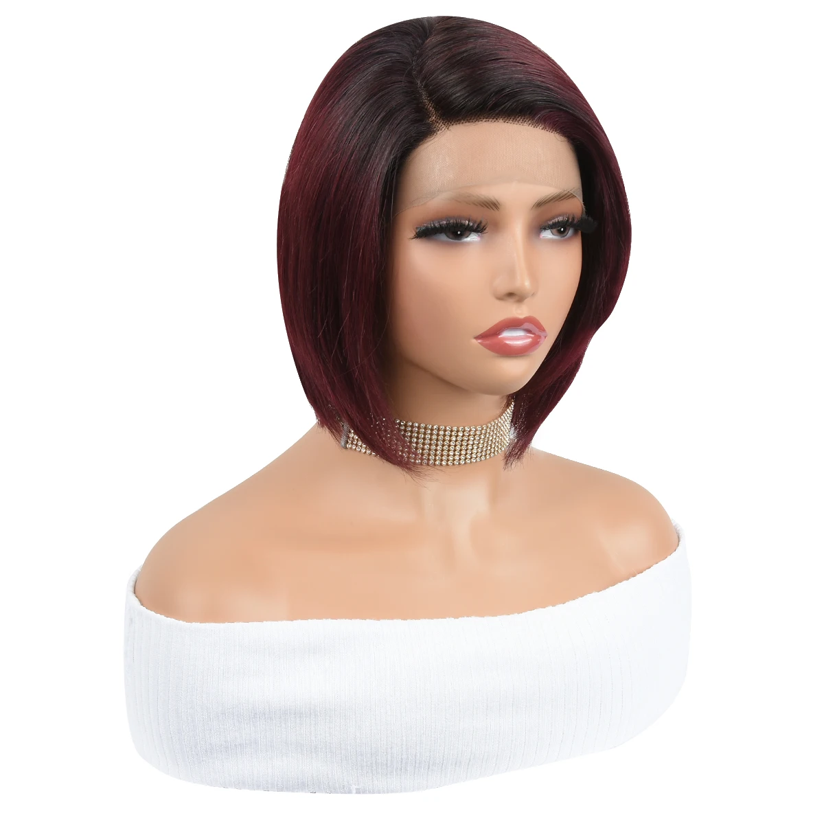 

T Front Lace Pixie Cut Парики из натуральных волос для женщин Цвет Коричневый Парик с стрижкой пикси 180% Omber Brown Прямые парики из человеческих волос HairUGo