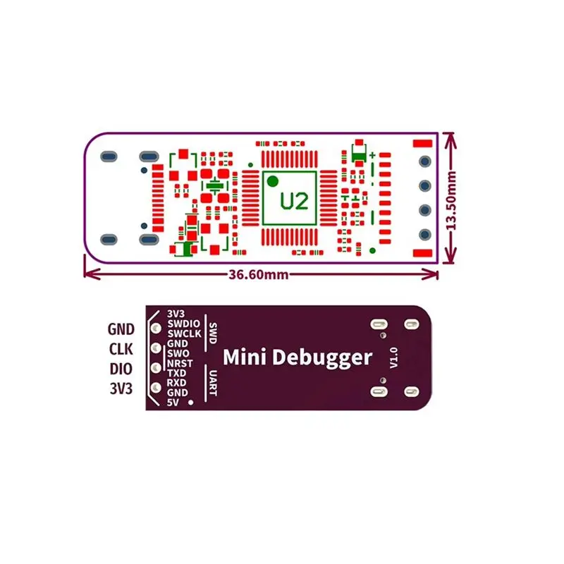 B29C-Mini Debugger Debugger Chip SWD SWO USB To Uart Module