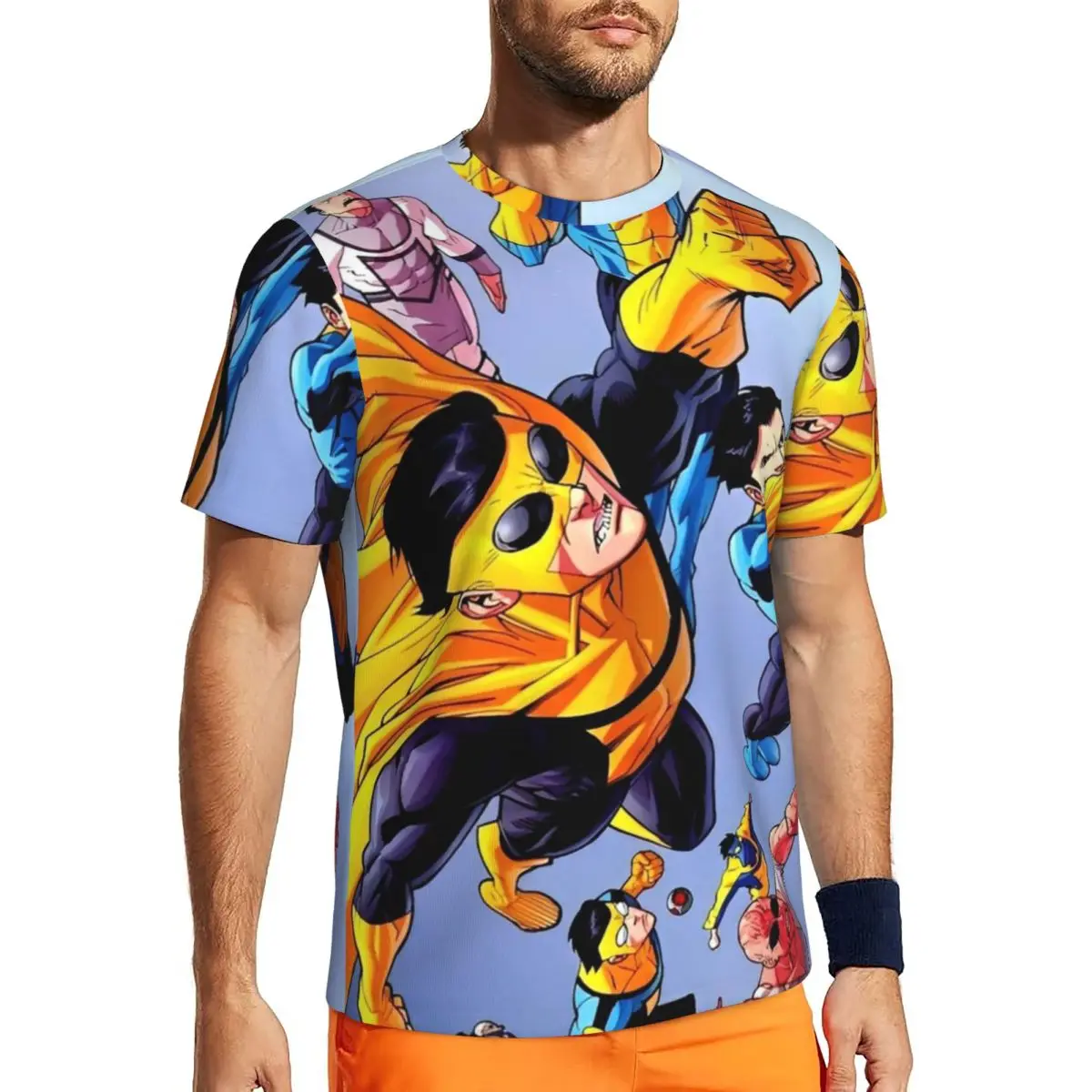 

Invincible Hero Manga Mark Grayson T Shirt Male Y2K Funny Sports T-Shirts Quick Dry Summer Tee Shirt Graphic Oversize Clothing