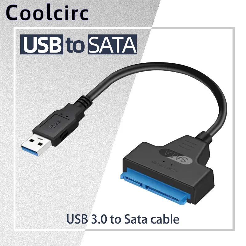 Coolcirc USB 3.0 To Sata Cable For 2.5 Inch External HDD SSD Hard Drive Adapter SATA To USB Hard Disk Adapter Cable