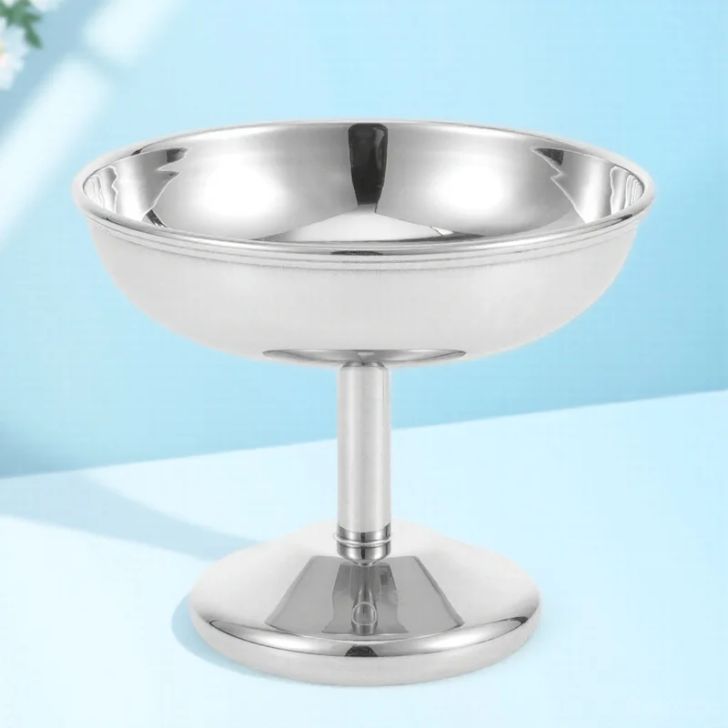 

Stainless Steel Dessert Bowl Scratch Rust Resistant Serving Ice Cream Yogurt Pudding Salad Bowl Reusable Metal Dessert