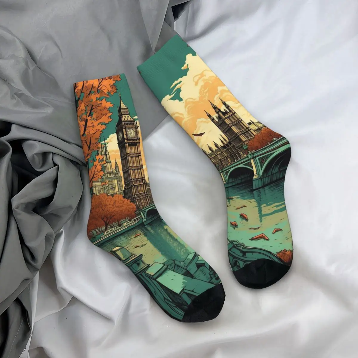 

All Seasons Crew Stockings Artistic Big Ben Printed Socks Fashion Long Socks Accessories for Men Women Birthday Present