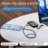 7 In 1 Docking Station Type-C USB Hub To HDTV 4K Adapter With 3 USB Ports For Laptop Home Office Entertainment