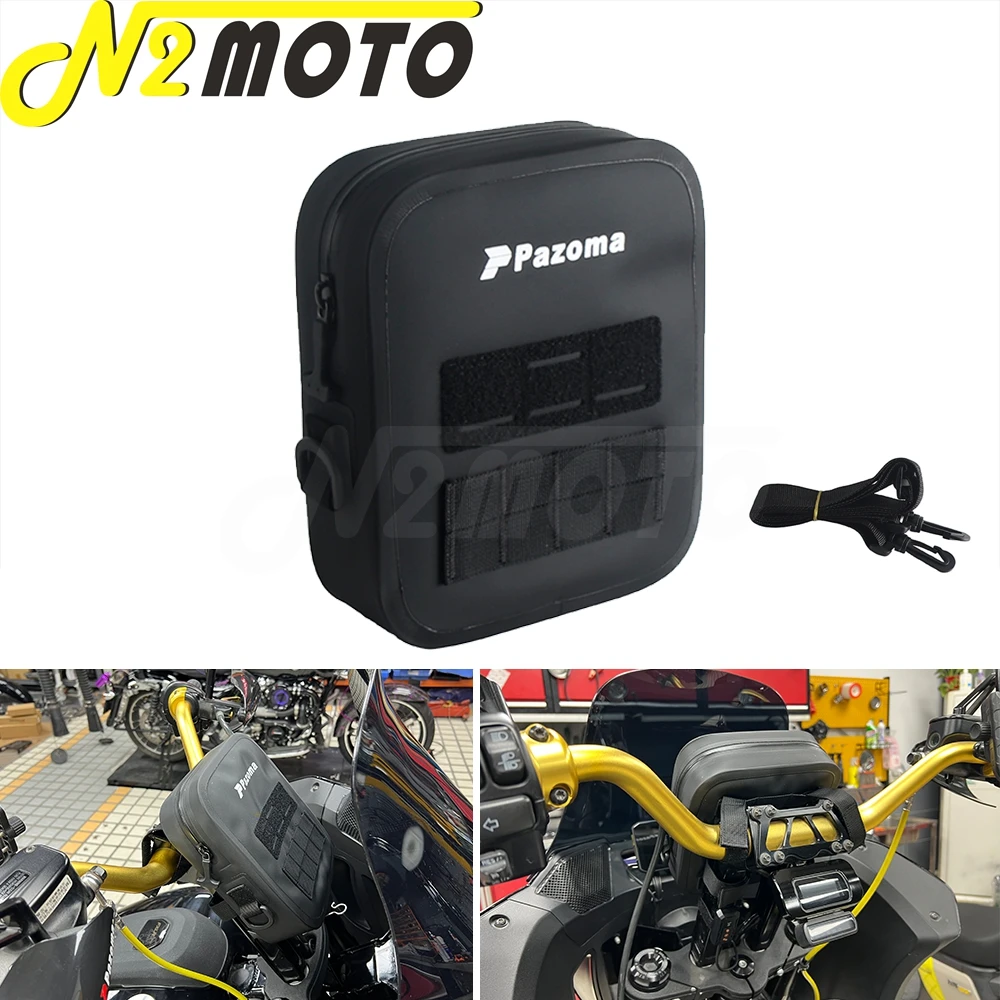 

Сумка на руль мотоцикла (Sissy Bar T-Bar) для Harley Softail Dyna Sportster FXBB, кастомная передняя сумка на руль, дорожная сумка-кофр