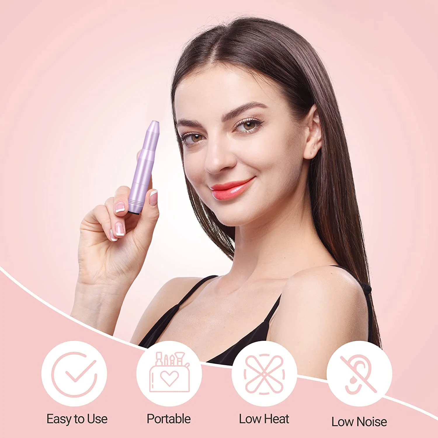 LULAA High-Power Metal Electric Nail Sander Gel Polish Remover Tools Protable Nail Drill Machine Milling Cutter For Manicure