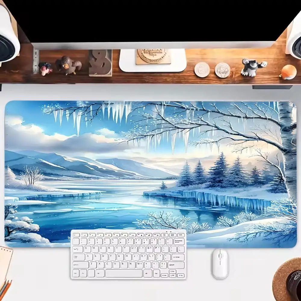 

Зимний коврик для мыши Glacier World, большой игровой коврик для ноутбука, игровые коврики для мыши, нескользящий коврик для ноутбука, планшета, геймера, коврик для клавиатуры, игровой коврик для ПК