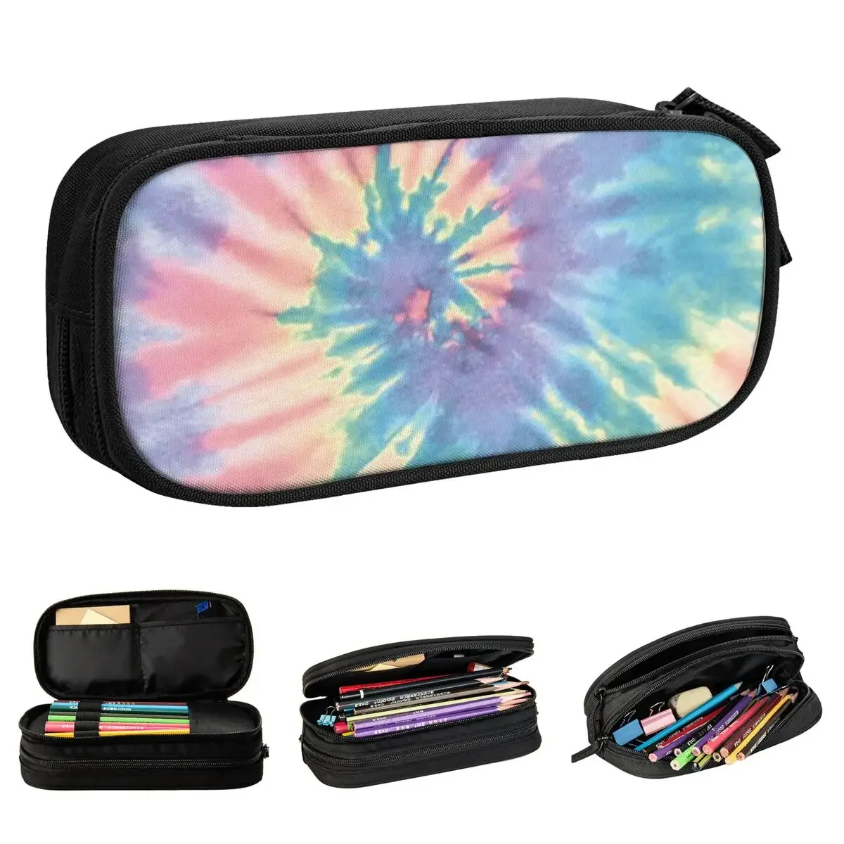 

Tie Dye Shaka Peace Rainbow Pencil Cases Creative Pen Bag Girl Boy Large Storage Students School Gifts Pencilcases