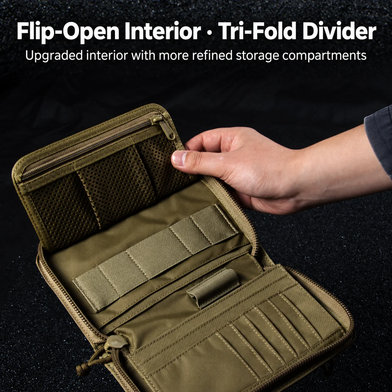 Tactical Phone Wallet Pouch MOLLE Organizer Bag Zipper Card Holder for Training Hiking Camping Travel Utility Gear Accessories 4