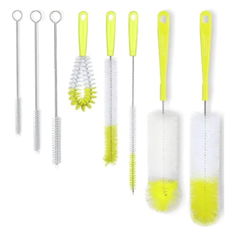 E8BD MultiSurfaces Bottle Cleaning Brushes 30cm Extended Handle 8PCs Safe Material