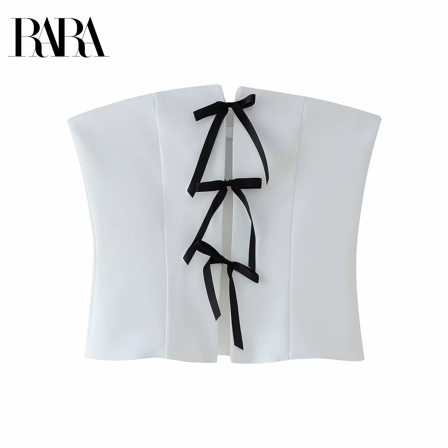 

RARA2025 new summer women's casual simple versatile sleeves with waist and shoulder design hot girl short vest top