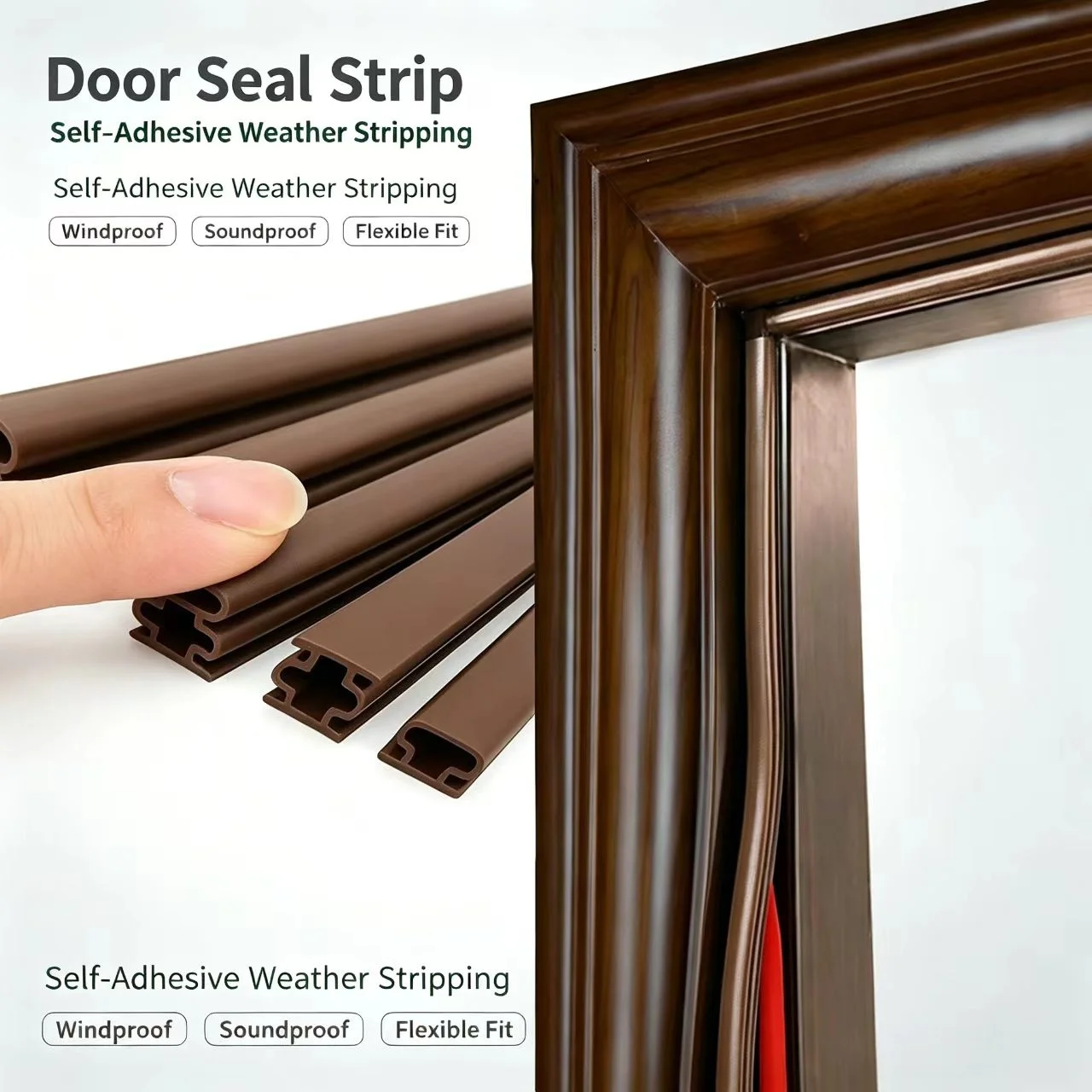 6M 12M Self-Adhesive Door Sealant Windproof Soundproof Impact-Resistant Sealing Strip for Security Doors