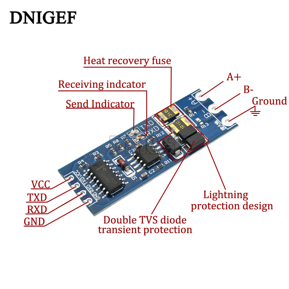 TTL to RS485 Module 485 to Serial UART Level Mutual Conversion Hardware Automatic Flow Control