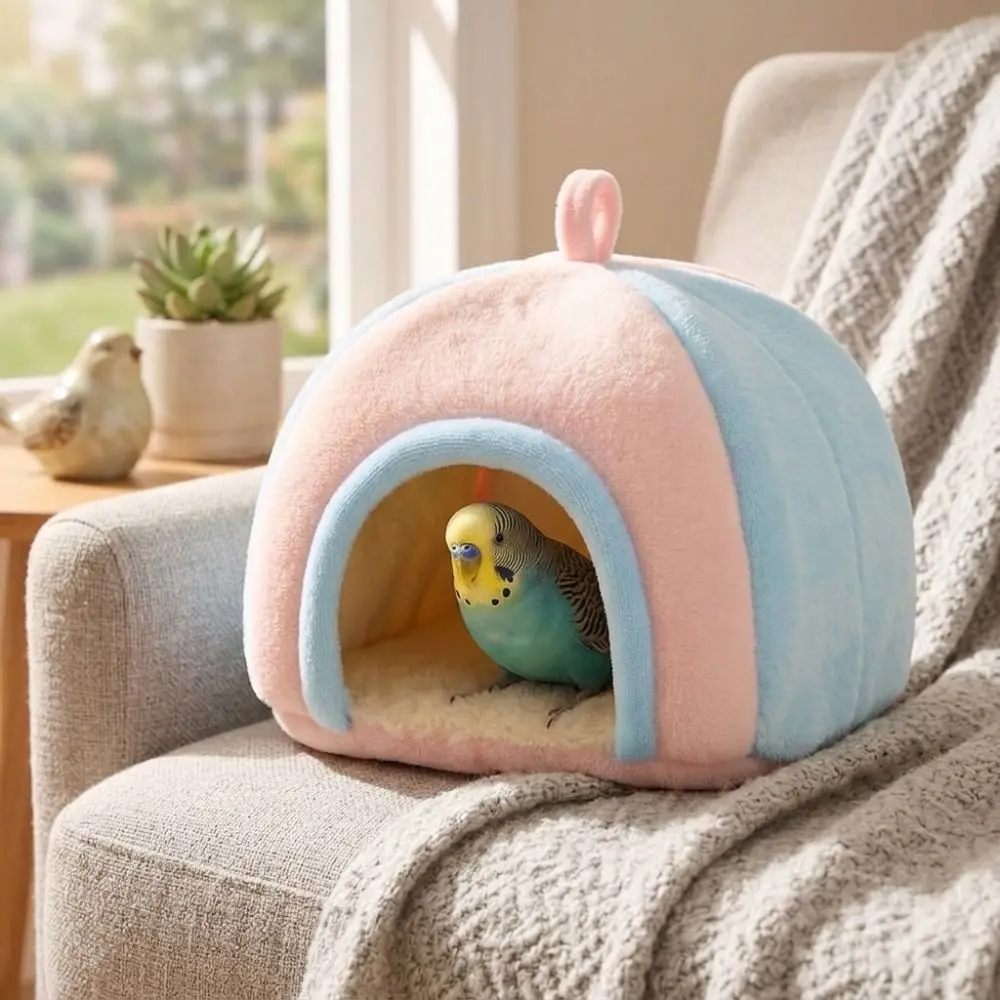 Thick Velvet Parrot Fleece Warm Nest Sherpa Inner Liner Heat-Retaining Liner Small Bird Winter House Cold-Resistant Warmth