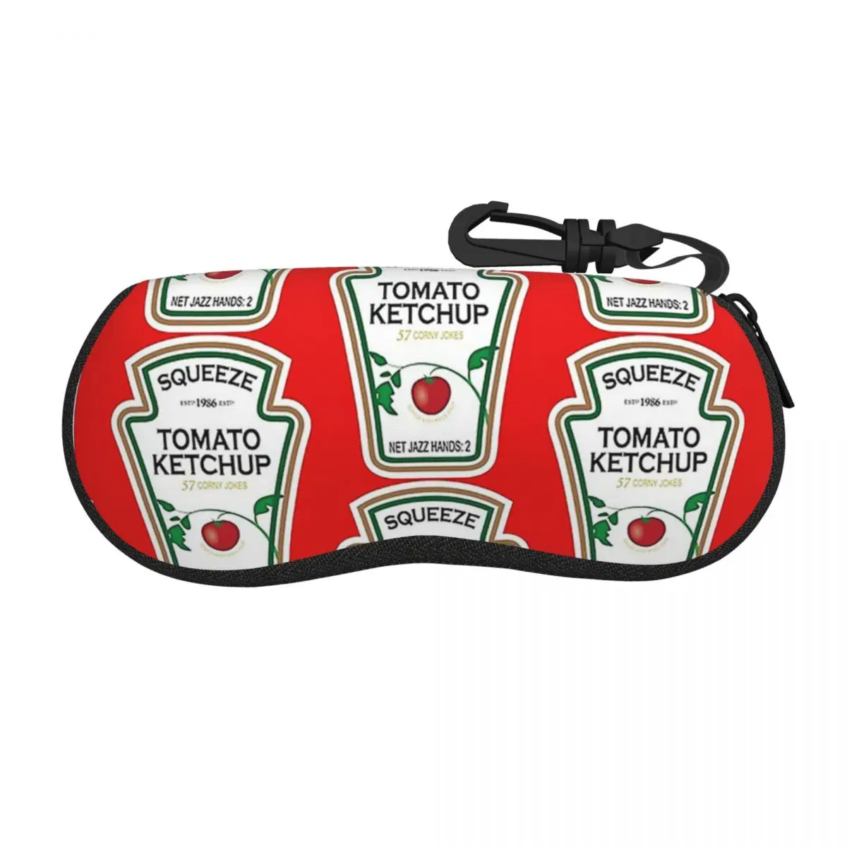 Funny Ketchup Label Shell Glasses Case Protector Sunglasses Box Women Men Soft Eyeglass Bag Pouch