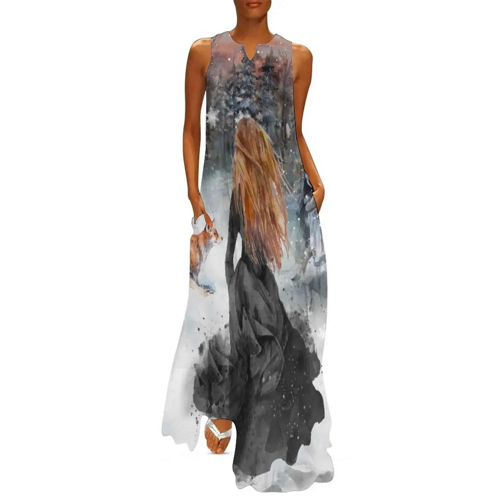 

Winter fairy tale Long Dress womens clothing Women long dress beach dress