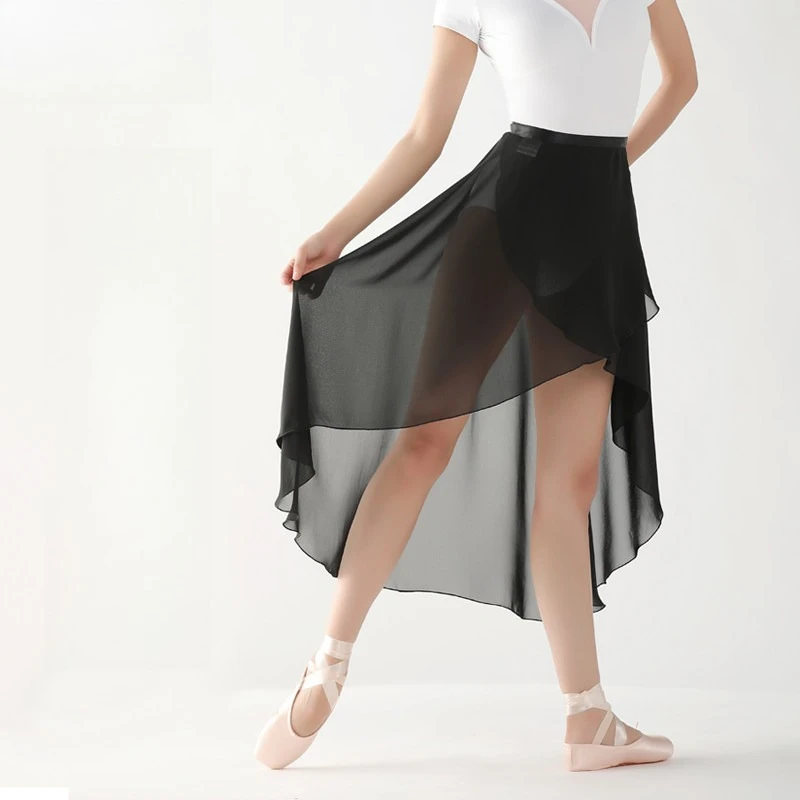Black Ballet Skirt for Women - Lightweight Tulle Wrap Skirt for Dance, Yoga & Barre Workout