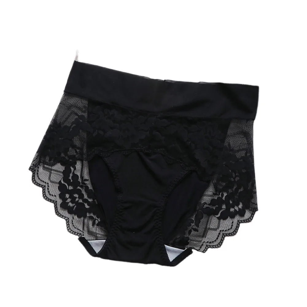 Дышащие тонкие женские кружевные трусики Santi Silk Flower с высокой талией, большие размеры, бесшовные, из кружевной сетки, на каждый день