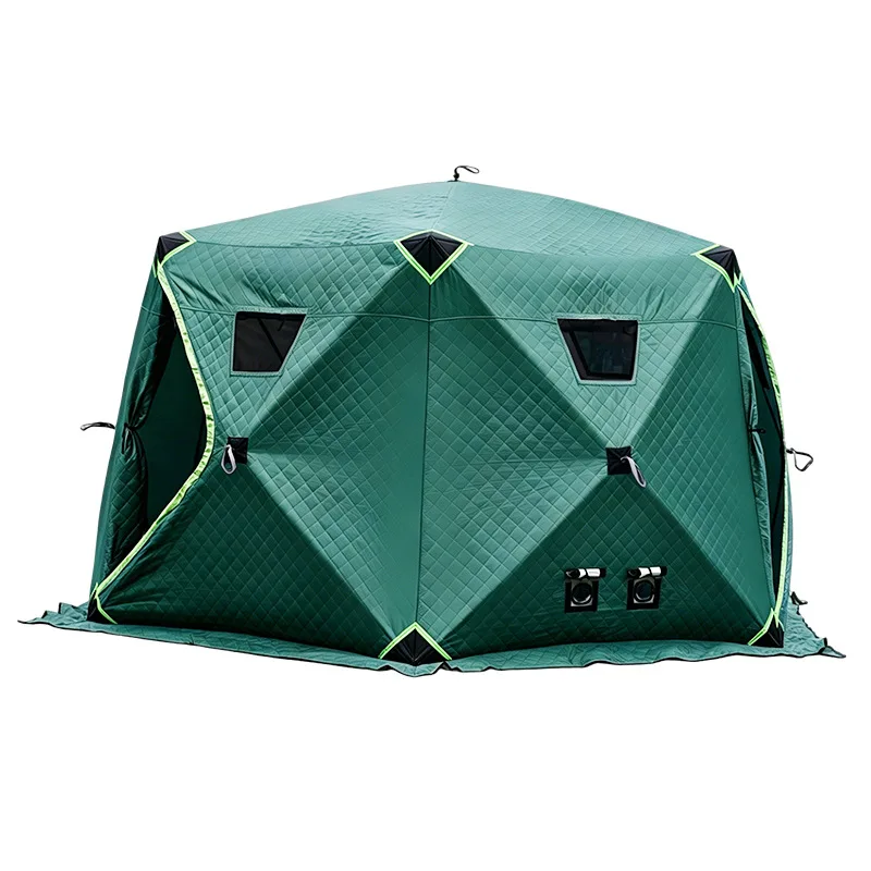 Hexagonal ice fishing tent Thickened warm rhombus padded cotton Portable winter fishing house Outdoor cold-proof winter tent