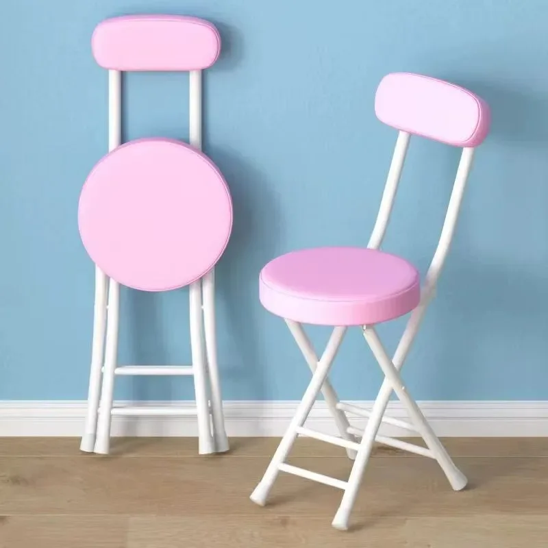 Luxury Folding Dining Chair, Modern Portable Small Round Stool, Living Room & Restaurant Home Furniture Стулья Для Ресторана view 3