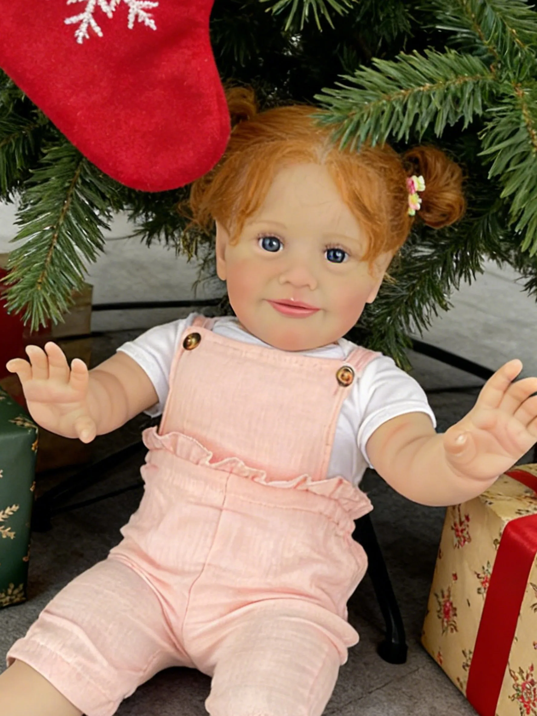 دمية زوي المولودة حديثًا بطول 25 بوصة، جسم قماشي ناعم، تبدو حقيقية، طبقات متعددة من الطلاء مع عروق مرئية، شعر مزروع يدويًا