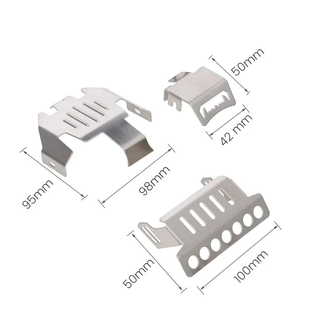 스테인레스 스틸 섀시 아머 보호 충돌 방지 플레이트 키트, Trxs 시리즈 RC 자동차용, 5 in 1