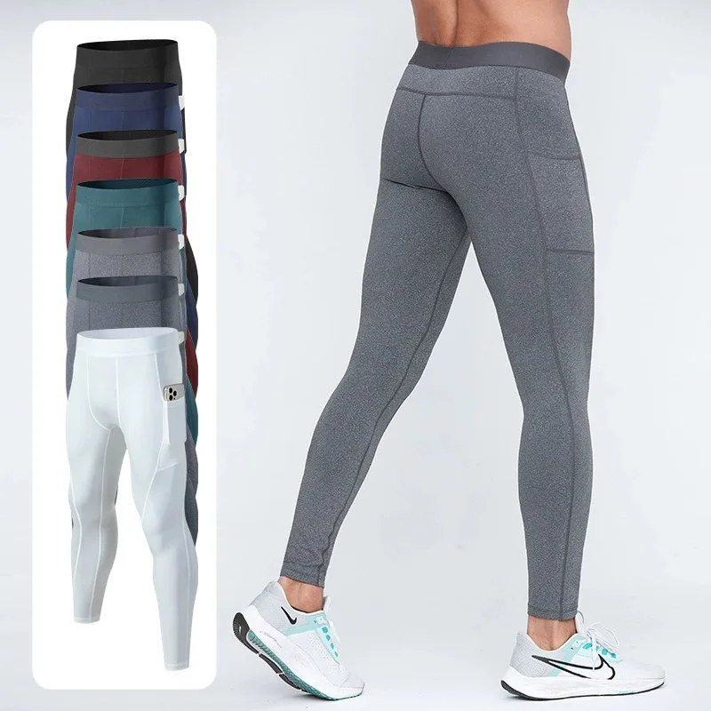 Compression Pants with Pockets Tights Sport Man Gym Leggings Workout Pants Fitness Wear Tights Running Man Sports Men's Leggings