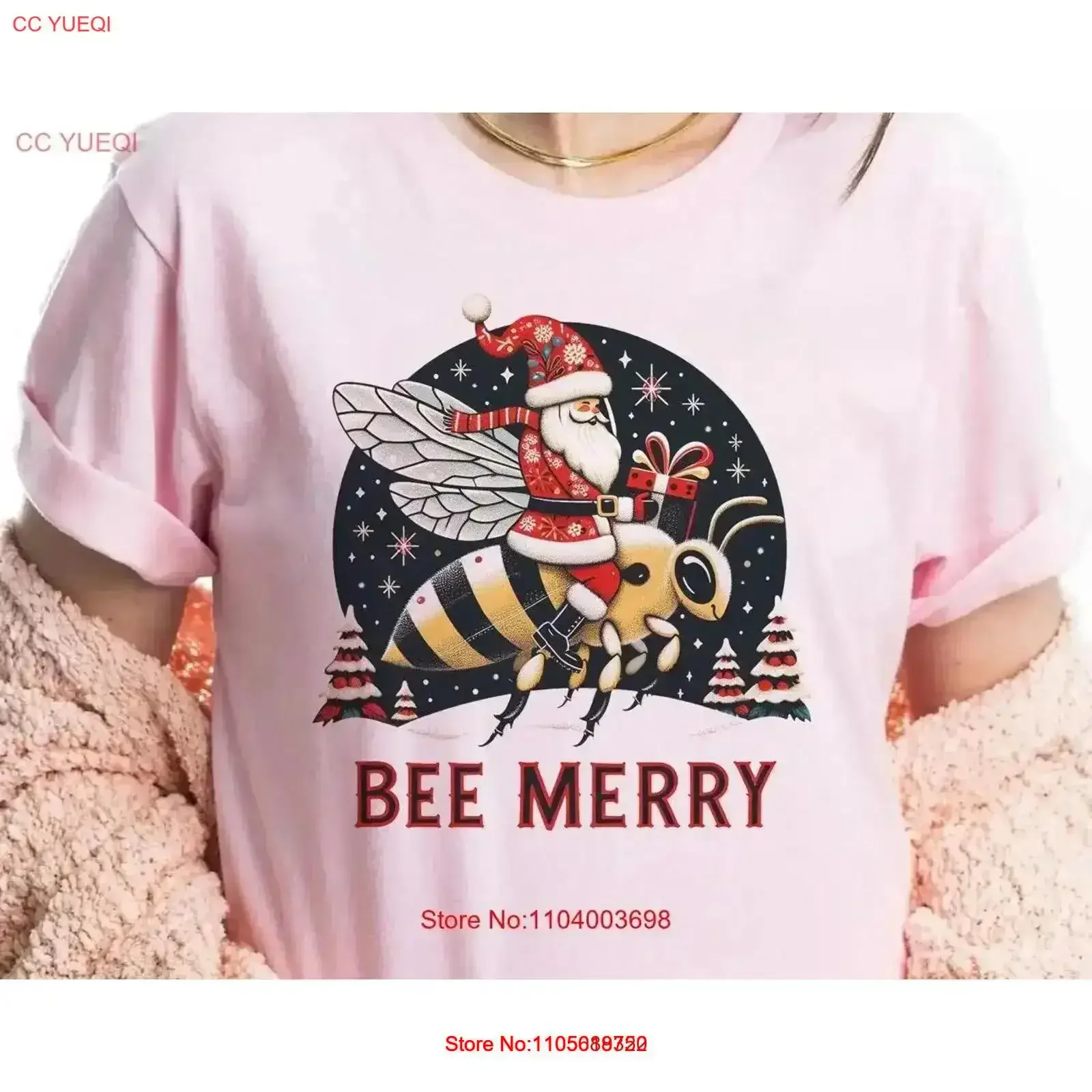 T-shirt de Noël Santa Bee, style rétro, pour apiculteur, amateur de miel, apiculture, Dark Academia, vintage, original et festif