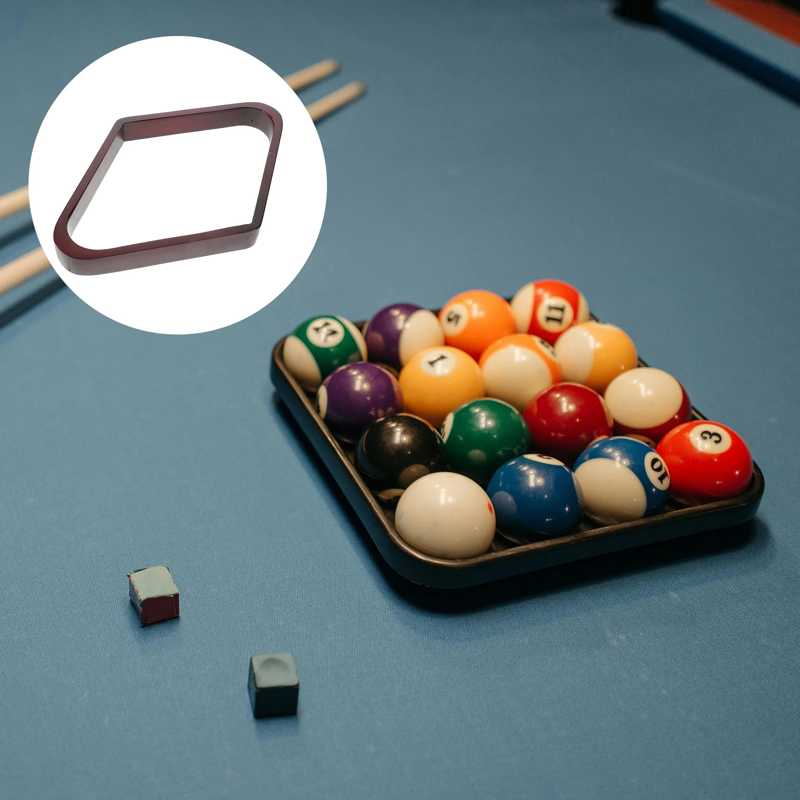 

Elegant Wood Triangle Rack 9 Ball Billiard Balls Holder Billiard Diamonds Rack Pool Table Accessories