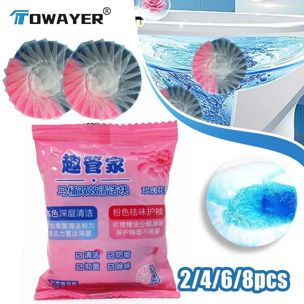 

Two Colour Toilet Cleaner Deodorant Cleaner Tablet Toilet Bowl for Bathroom Bubbles Toilet Cleaning To Remove Urine Stains Odor