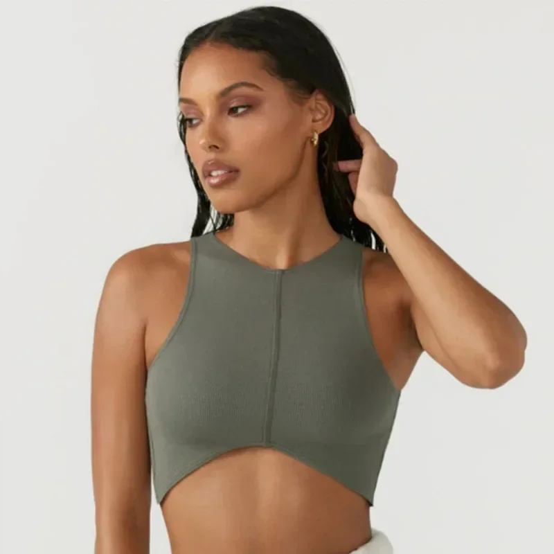 

Lightweight Woman Gym Sports Bra Shockproof Running Gather Anti-sagging Curve Crop Tank Fitness Training Yoga Underwear Top