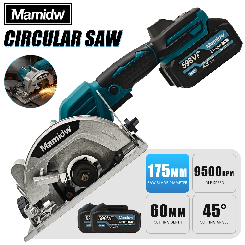 

Brushless Circular Saw 125mm 5inch Cordless Electric Saw Cutting Wooden Tools for Home DIY For Makita 18v Battery