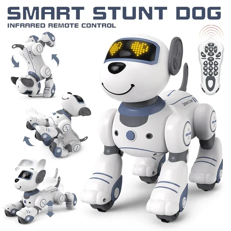 Funny RC Robot Electronic Dog Stunt Dog Voice Command Programmable Touch-sense Music Song Robot Dog for Children's Toys Robot