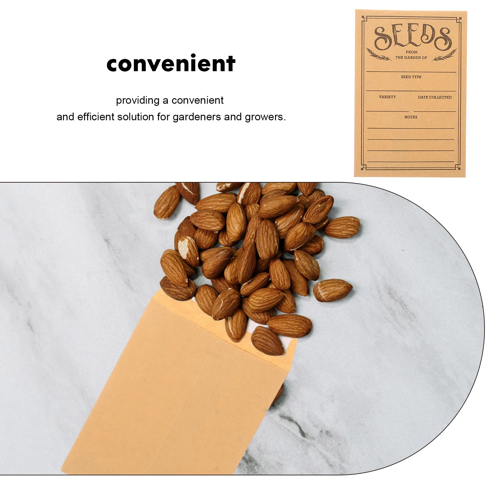 

Small Seeds Envelopes 50Pcs Kraft Paper Packets Storage Pouches for Garden Collecting Money Organizer Convenient Use
