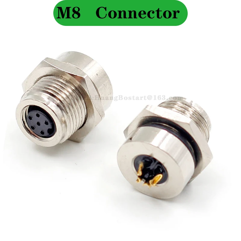 3 4 5 6 8 Pins M8 Solder Welding A D Coding Male Female Panel Mount IP67 Sensor Circular Connectors