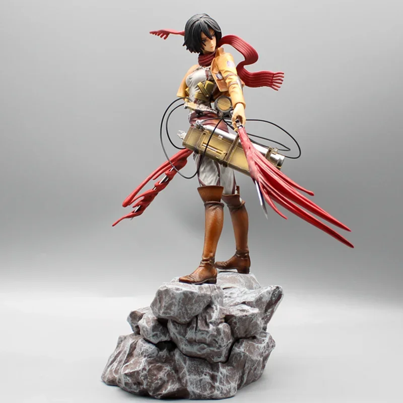 Anime Attack on Titan Mikasa Ackerman Battle Form Figurine Toys PVC Standing Posture Decoration Action Figure Model Statue Gift