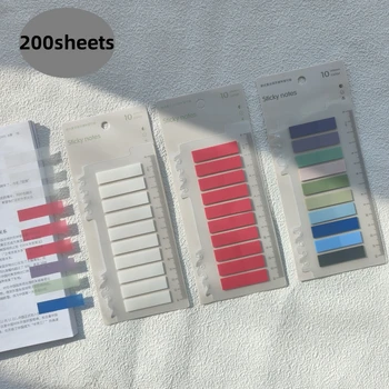 200 folhas de notas pegajosas transparentes, anotação de leitura autoadesiva para livros, bloco de notas, marcadores, bloco de notas, abas de índice