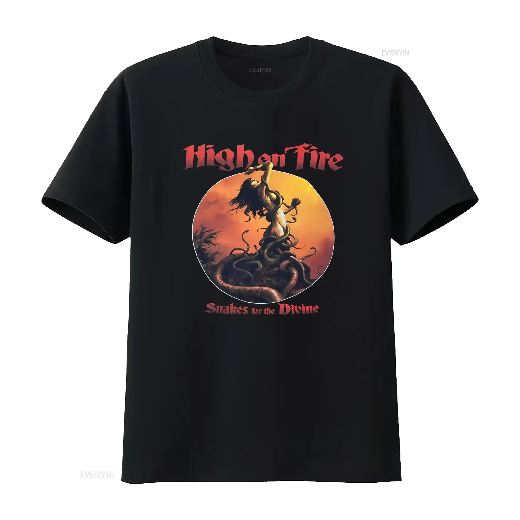 High On Fire Snakes For The Divine Band Fan T Shirt Sizes S 5XL vintage Washed fashion Stylish streetwear Stretched Slightly