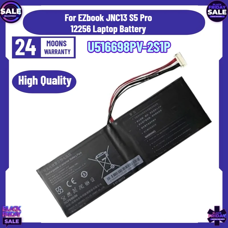 SWZY est High Quality Replaceable Battery U516698PV-2S1P for EZbook JNC13 S5 Pro 12256 Laptop Battery