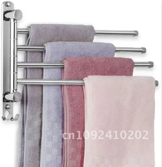 Stainless Steel Swivel Towel Holder 180 Degree 4/6 Arms Bathroom Towel for racks Accessories Rack Mounted holder Rotation Wall