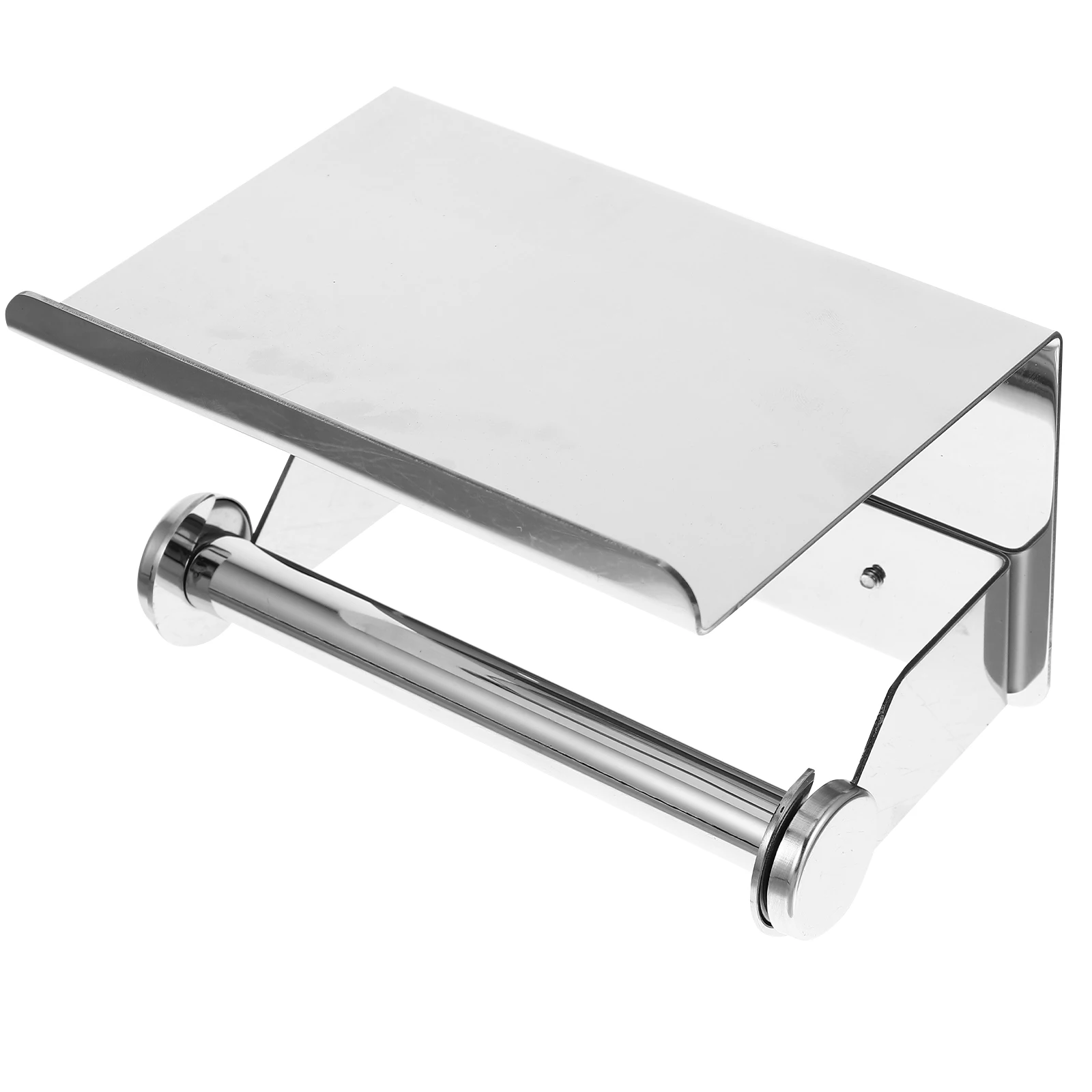 

Toilet Paper Roll Holder with Shelf Stainless Steel Wall Mounted Bathroom Organizer Storage for Phone and Essentials
