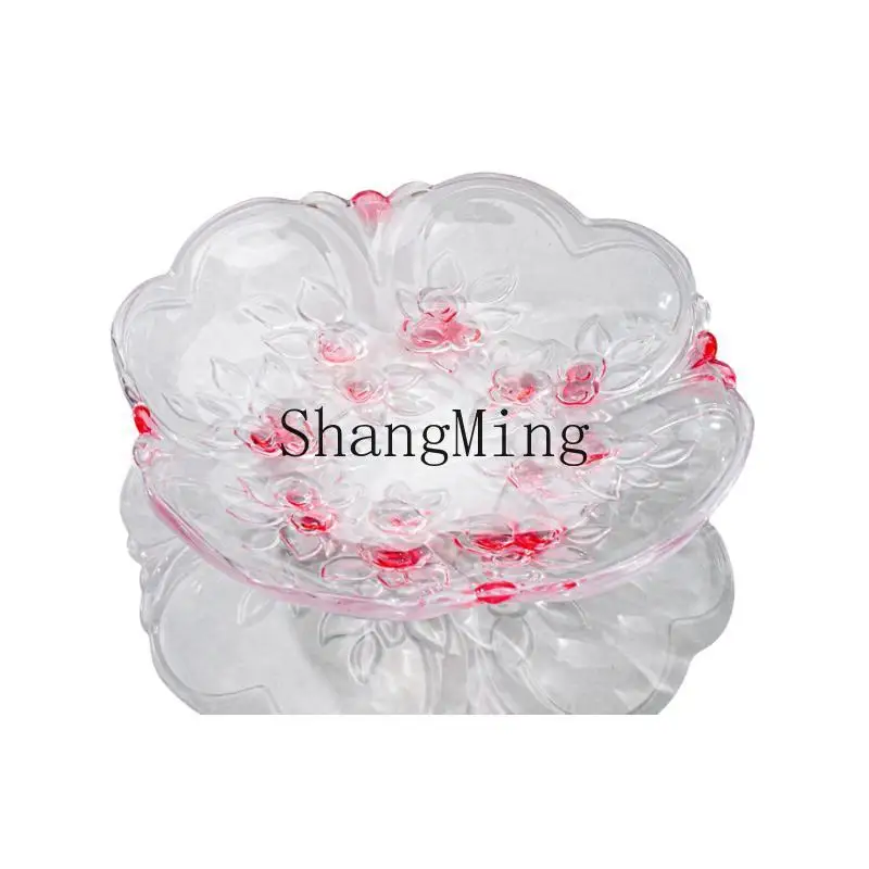 

CL crystal glass fruit plate creative plum blossom fruit plate vase ornament household bucket dried plate