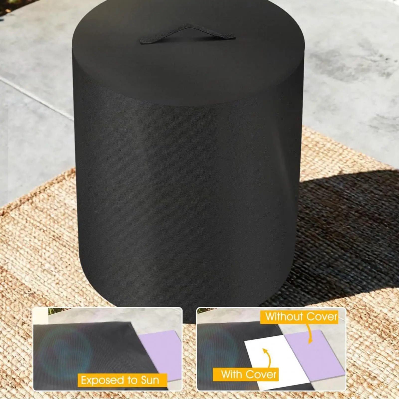 Cover For Outdoor Heater Oxford Fabric Drawstrings Protector With Secure Fastening Round Patio Fire Pit Covers For Yards Porches view 5